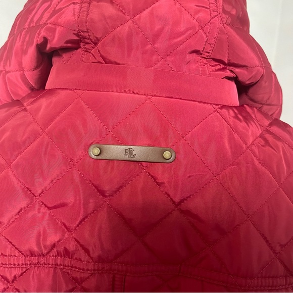 Lauren Ralph Lauren Quilted Hooded Jacket Chili Red & Brown Color - Duplicate - Picture 11 of 17